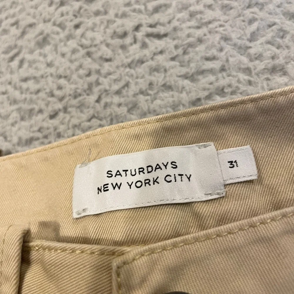 Saturdays NYC Chino Pants Mens 31x31 Beige‎ Cotton Twill Slim Fit